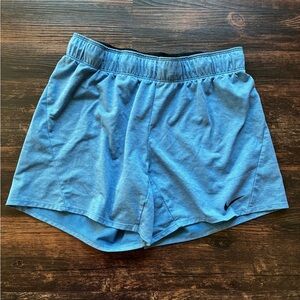 Nike Women's Sky Blue Athletic Shorts with Swoosh